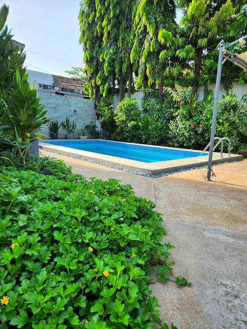 Getaway in a garden with pool