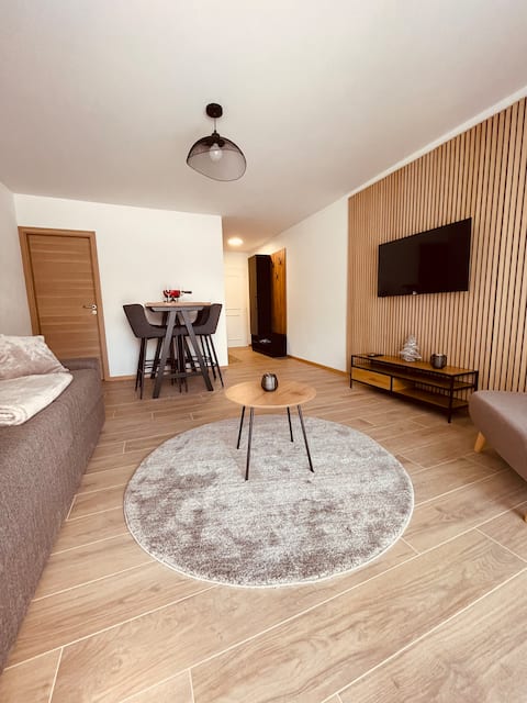 Top Airbnb: Renovated studio with terrace facing the cable car in Troistorrents