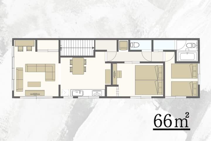 Ikebukuro 6min/sta. 3min/2br/max 8/66m2/wi-fi - Tokyo