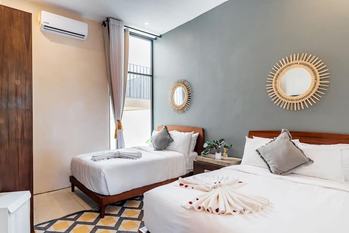 Tercer dormitorio, perfecto para familias, configuración ideal para niños o amigos que viajan juntos.