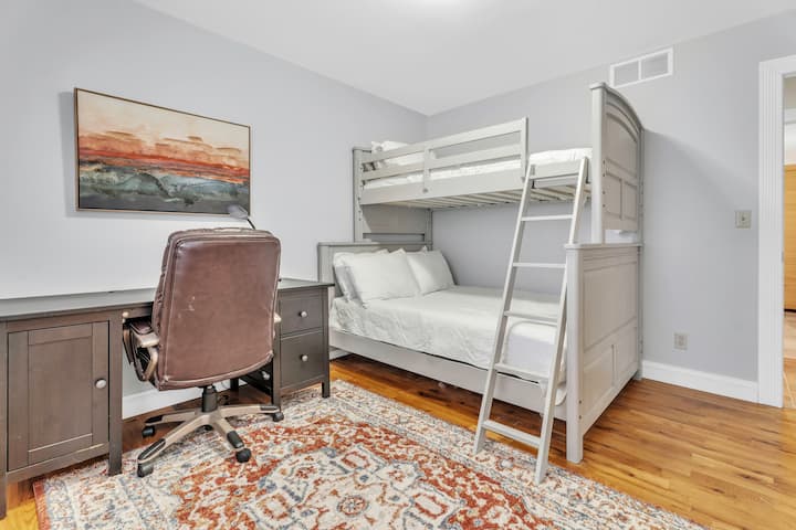Bedroom with office desk and chair