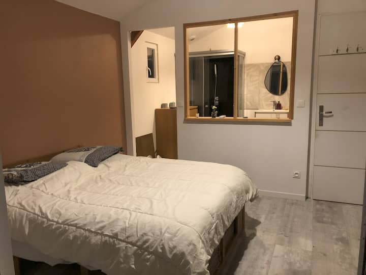 Chumba bora chenye chumba cha kuvaa na bafu (bafu na beseni la kuogea)