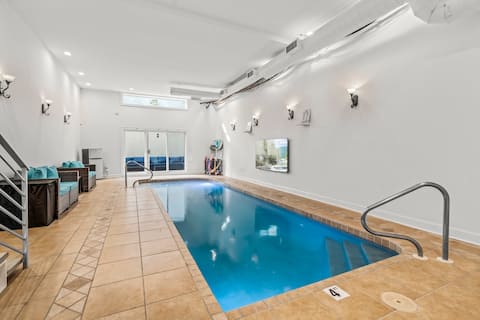 Rare Indoor Heated Pool + Philly Rooftop Deck