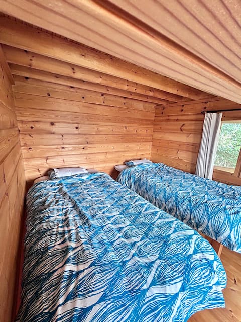 Experience nature in a log cottage on Aji Island, a remote island of Miyagi Prefecture