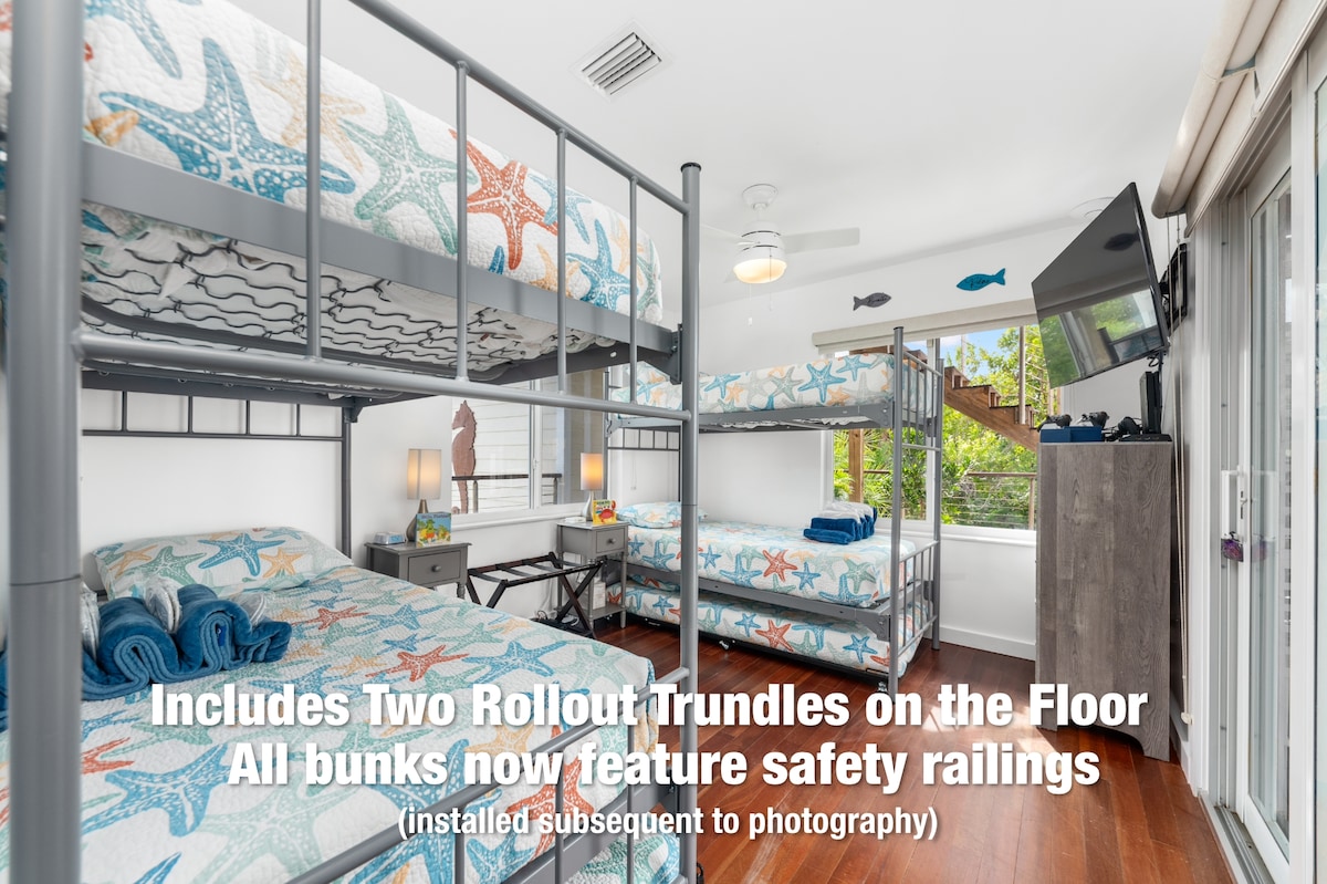 河滨双层床卧室，可睡6人（所有双层床均包括安全栏杆）