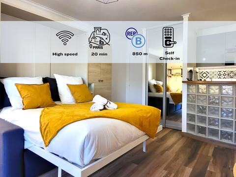 Le Ciel: Studio 30 m2, not opposite, RERB 12 min away