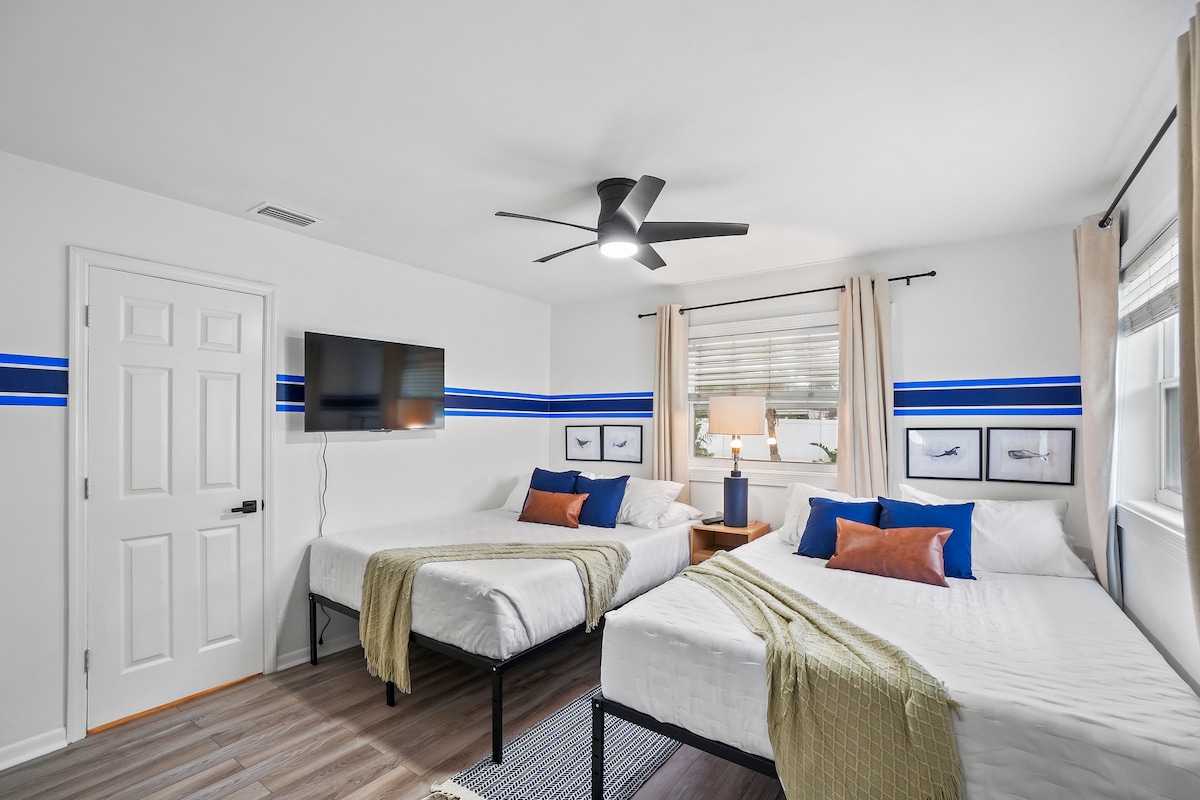 Chumba kikubwa cha kulala chenye vitanda 2 vya povu la kumbukumbu la inchi 12