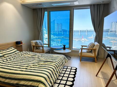 # Legal Accommodation # Gwangan Bridge View # Gwangalli Gamseong Accommodation # Couple's Trip # Milak The Market # Netflix # Free Parking