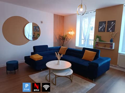 Top Airbnb: L'Odéon - Downtown - 2-bedroom apartment with parking in Saint étienne