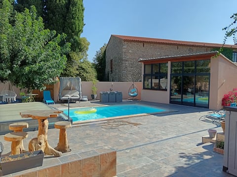 Villa Pool and fitness room