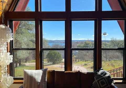 Popular Airbnb listing: Inks Lake AFrame: pool, stargazing & wildflowers in Buchanan Dam