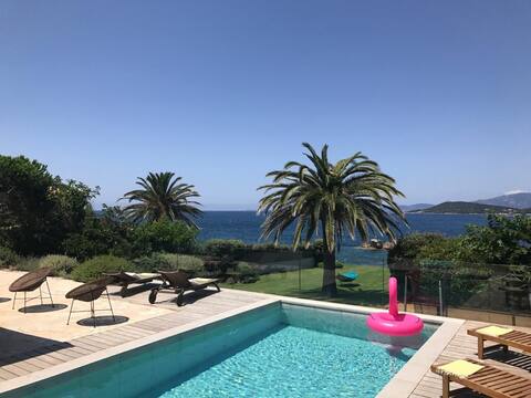 Waterfront villa with pool