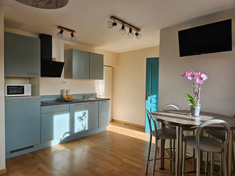Large, bright mountain studio with views