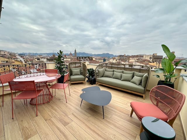 Acciaiuoli Penthouse Florence Terrace View