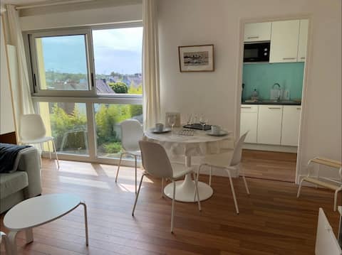 Top performing Airbnb: Morgat beachfront, large studio with parking in Crozon