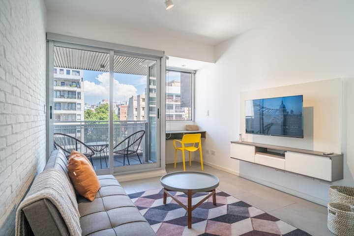 Monoambiente en Palermo con balcón y vista