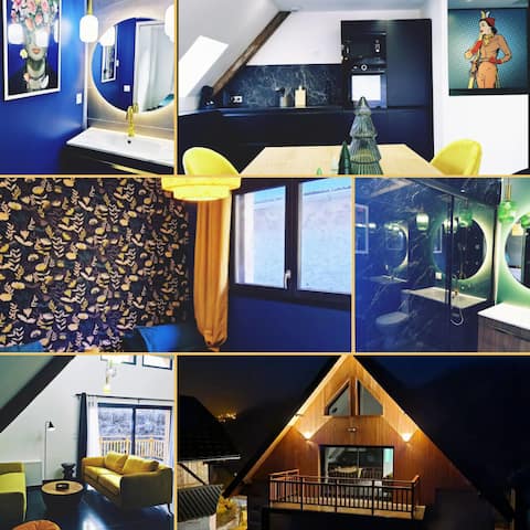 Airbnb performant: “Mountain-side” chalet, local parking, bike, ski à Oz