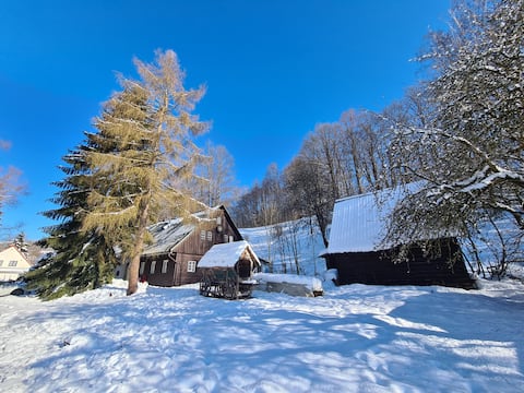 Chalet behind the spruce