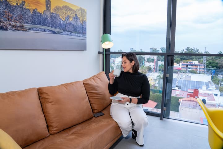 ห้องนั่งเล่นที่มีวิวที่สวยงาม