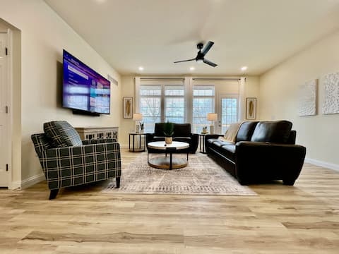 Beautiful NEW Ranch Home with a large deck & games