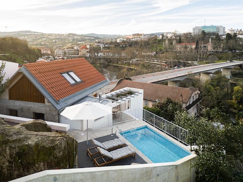 Chalet with Private Heated Pool and River View