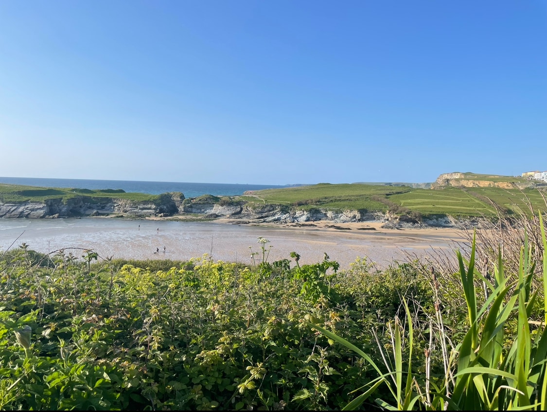 Stunning view of Porth Beach.
