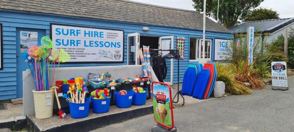 On site surf hire/lessons.