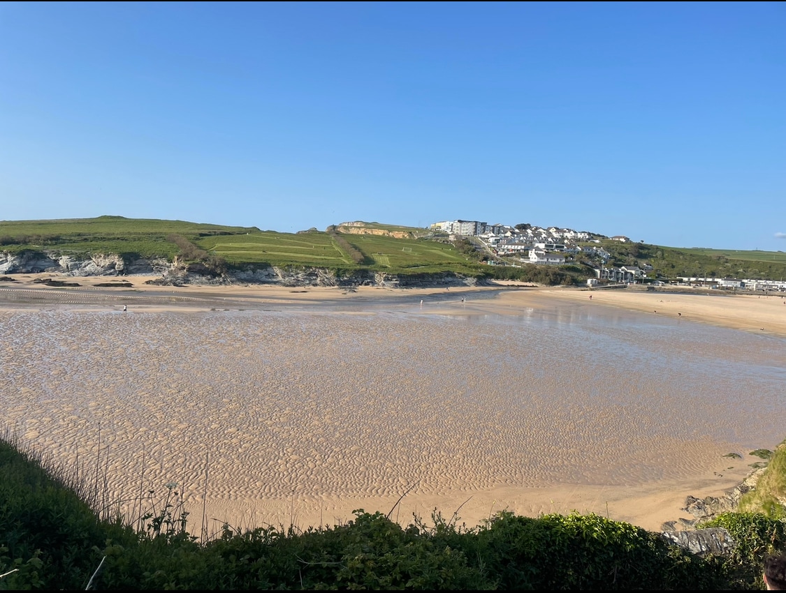 Stunning view of Porth Beach.