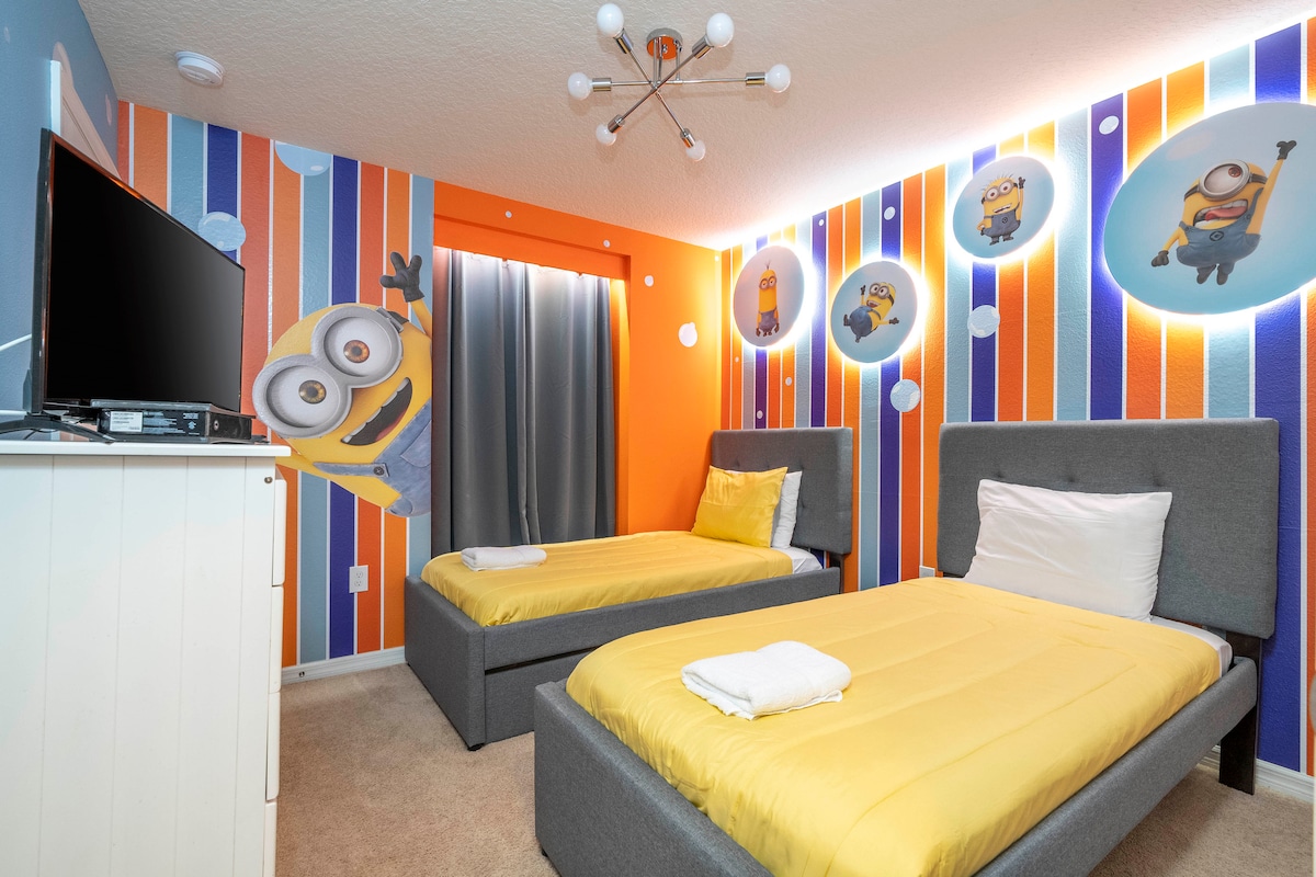 เตียงแฝด 2 หลังบนชั้นบน