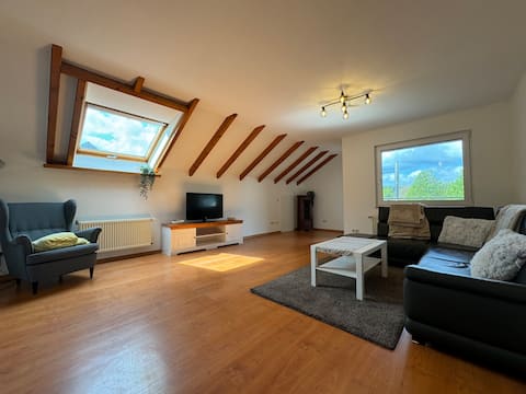 Top floor apartment with view of the countryside