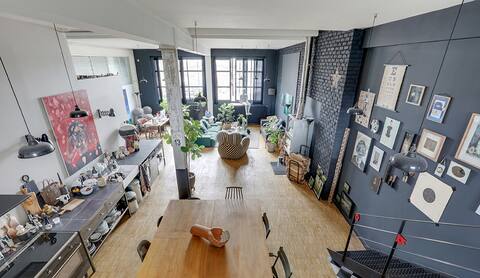Industrial and artsy loft