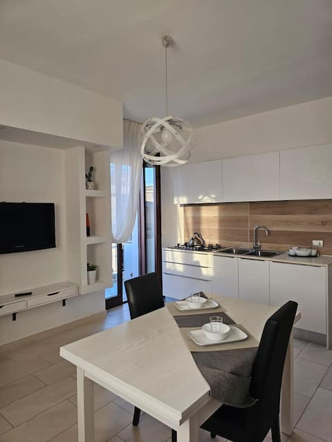 bright and spacious apartment with crib