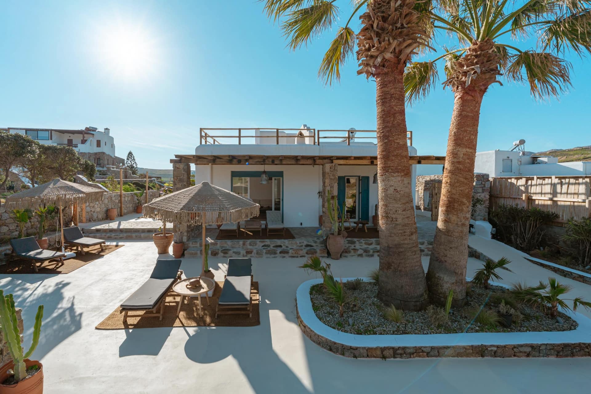 Villa Palm SeaView Hot Tub 200m from Ftelia beach
