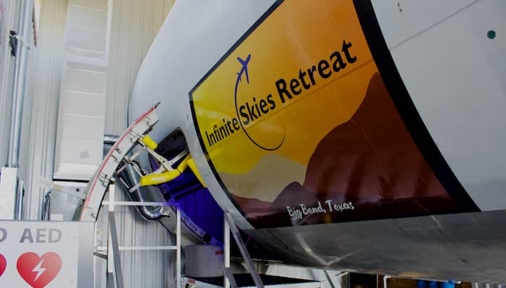 There is a fully functional state of the art flight simulator in the cargo hold, along with a bonus sleeping space with two beds.