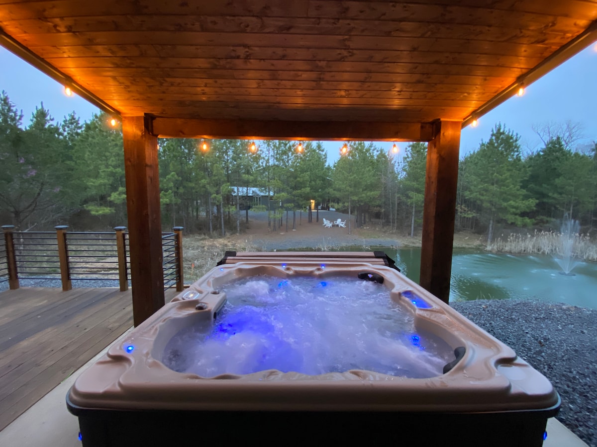 Gallery Detail: New Cabin Private Fishing Pond Fire Pit Hot Tub Cabins