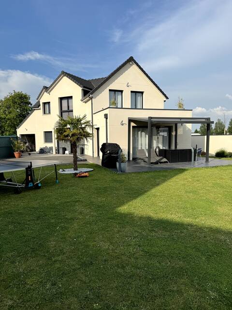 beautiful house with heated pool