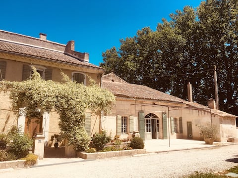 Typical Provençal farmhouse, park and heated pool