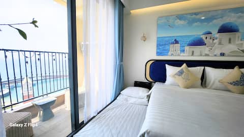 Free airport car, sea view, sunset view