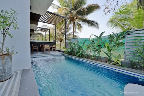 August01 W/ Pool Patio & Garden @ Saligao, Goa