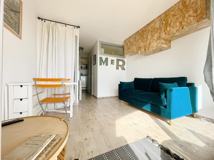Face Plage Vue Mer Beau Studio 3 Pers Et Terrasse - Torreilles