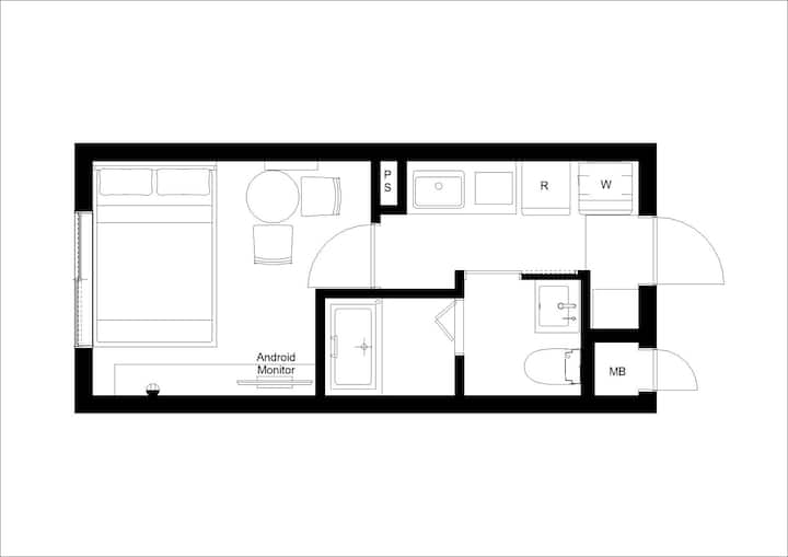 京急蒲田駅から徒歩4分/お洒落なデザイナーズ/家具家電完備/fe蒲田ⅲ B03 - Yokohama
