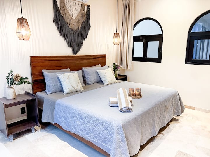 All 3  bedrooms have a king size bed and a full bathroom attached.