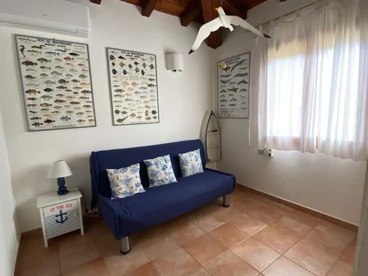 The ground floor bedroom with a sofa bed