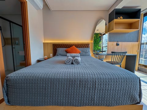 Studio Fancy Barra | Wifi | AC | Parking