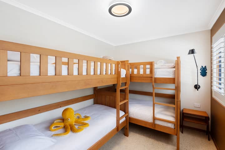 A fun, comfortable and cosy bunk room for the kids to enjoy 