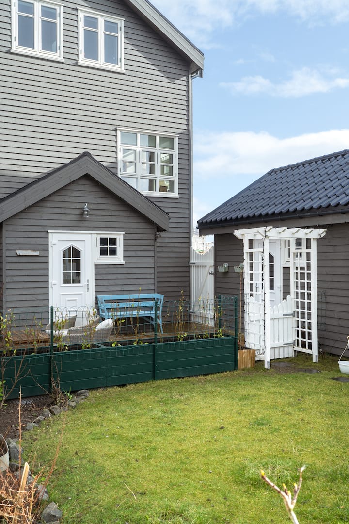 stylish cottage with a garden; hoyvík, streymoyar