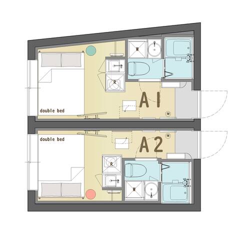 NEW/新築/2階/新宿/神楽坂/駅徒歩2分/2寝室/2バスルーム/2トイレ/最大4名/EV無し/A gallery image 2