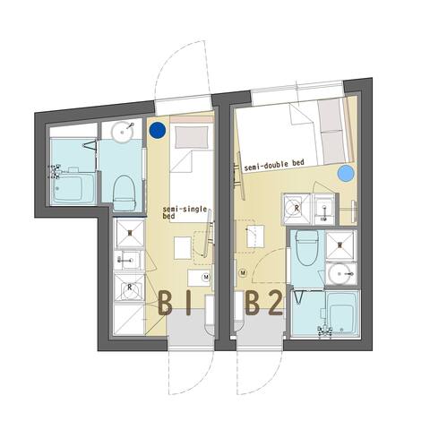 NEW/新築/2階/新宿/神楽坂/駅徒歩2分/2寝室/2バスルーム/2トイレ/最大3名/EV無し/B gallery image 2