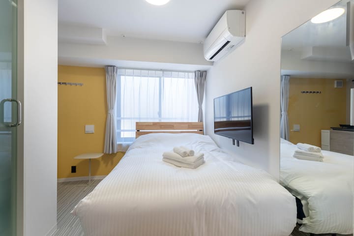 NEW/新築/2階/新宿/神楽坂/駅徒歩2分/2寝室/2バスルーム/2トイレ/最大4名/EV無し/C