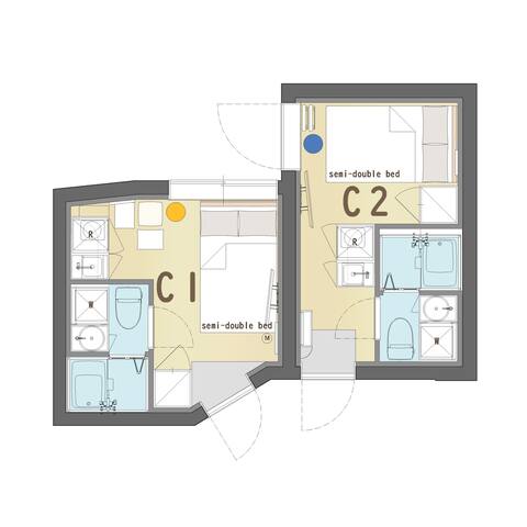 NEW/新築/2階/新宿/神楽坂/駅徒歩2分/2寝室/2バスルーム/2トイレ/最大4名/EV無し/C gallery image 2